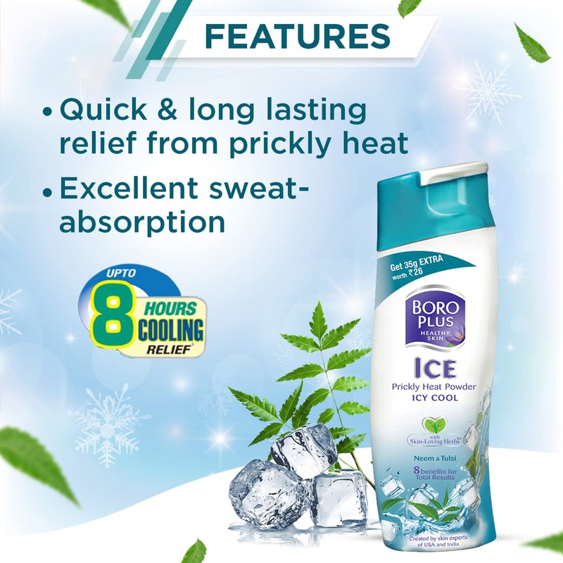 Himani Boroplus Ice Prickly Heat Powder 150 Gm (Pack of