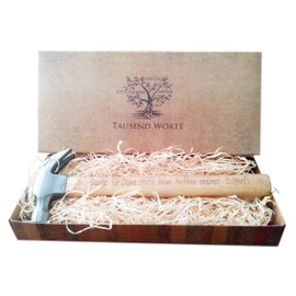 Athousandwords – Gift for Wedding Day, Wedding Anniversary & Birthday – Thank You For Your Help During Construction My Future – Du Bist Der Hammer – Engraved Wooden Mallet