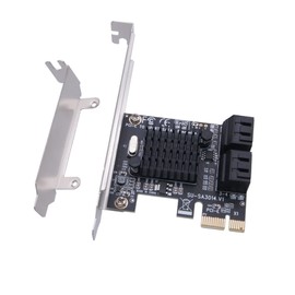 WANGCL PCIE SATA Card 4 Ports 6Gbps SATA 3.0 PCIE Card with 4 SATA Cables, Bracket and Heatsinks