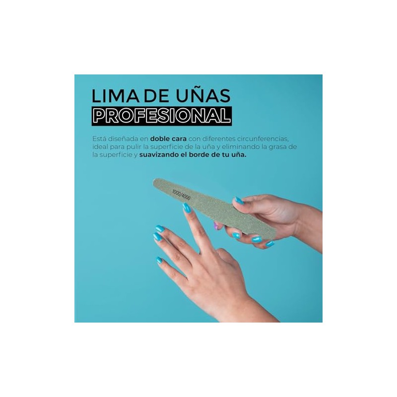 Set Profesional de 6 Limas para Uas Naturales o Acrlicas,