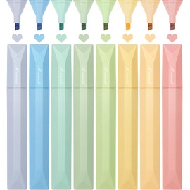 Joyask Pastel Highlighter, 8 Pcs Highlighters Assorted Colors, Chisel Tip, Bible Highlighters No Bleed, Cute Highlighters for Journal Planner, Highlighting, Note-taking