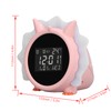 Alarm Clock Pink Dinosaur Shape Multifunctional Bedside LED Electronic Alarm