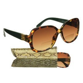 proSPORT Bifocal Reading Sunglasses for Women Gold Kate Designer Oversize Sun Reader Glasses UV400 Tinted Magnifying 1.50 2.00 2.50 O