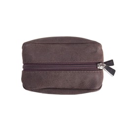 ANDERS Coin Purse with 2 Zippers Made of Genuine Leather I Leather Design Germany, brown