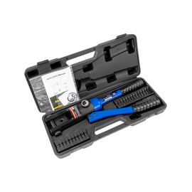 AMZCNC blue 16 Ton Hydraulic Wire Crimper Battery Cable Lug Terminal Crimping Tool WIth Standard US cable Dies,Crimps 6 AWG to 600 MCM, Cable Crimping Tool ​with 13 Pairs of Standard US cable Dies