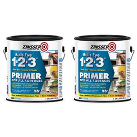 Zinsser 2001-2PK Bulls Eye 1-2-3 Water-Base Primer, Gallon, White, 2 Pack