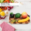 Wood Fruit Dishes Wooden Tea Dessert Tray Grid Pattern Rectangular