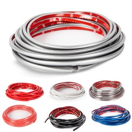 TRUE LINE Automotive Wheel Rim Protector (Silver/Gray) - Premium Quality Ultimate Guard for 4-Inch Rims - Original L-Shaped Trim, Scratch Prevention, Adhesive Install - Made in USA