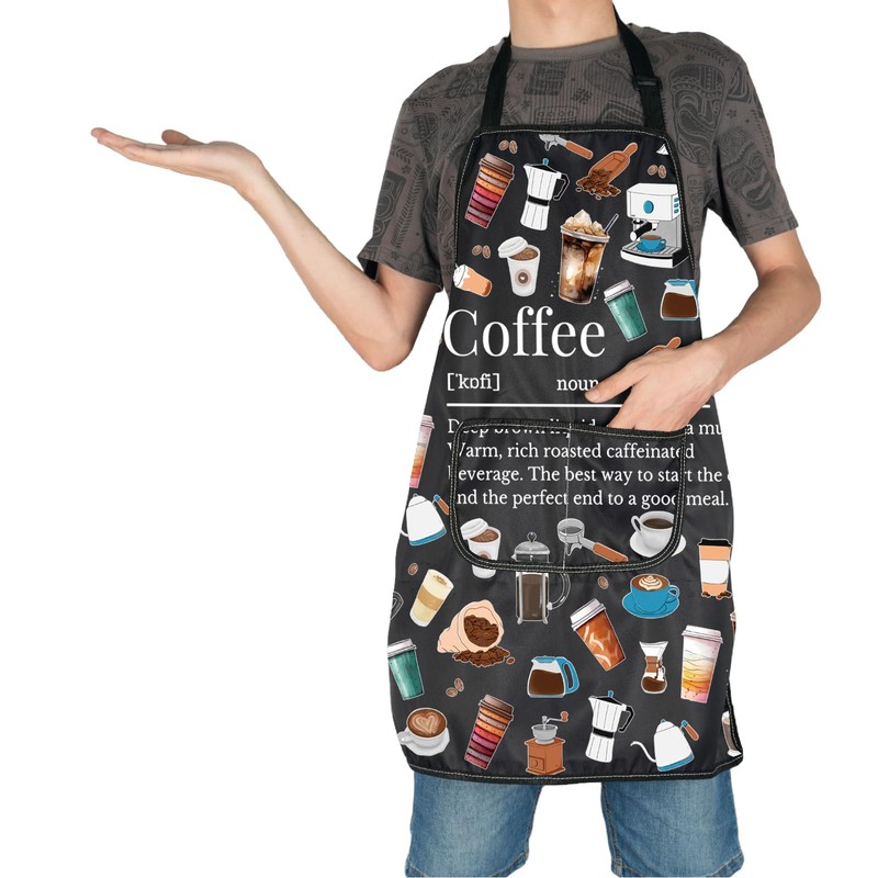 VAMSII Coffee Barista Gifts Coffee Lovers Apron Coffeemaker Gifts Caffeine