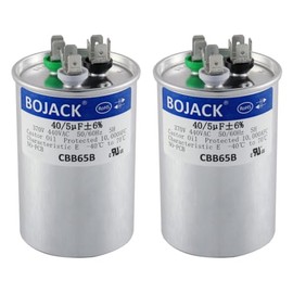 BOJACK 2 unidades de 40+5 uF 40/5 MFD ± 6% 370V/440 VAC CBB65 Dual Run Circular Start Capacitor para motor de CA o arranque de ventilador o condensado