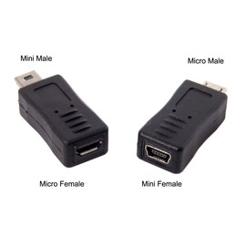 chenyang 2 Pack Mini USB Male/Female to Micro USB Male/Female Extension Connector Adapter