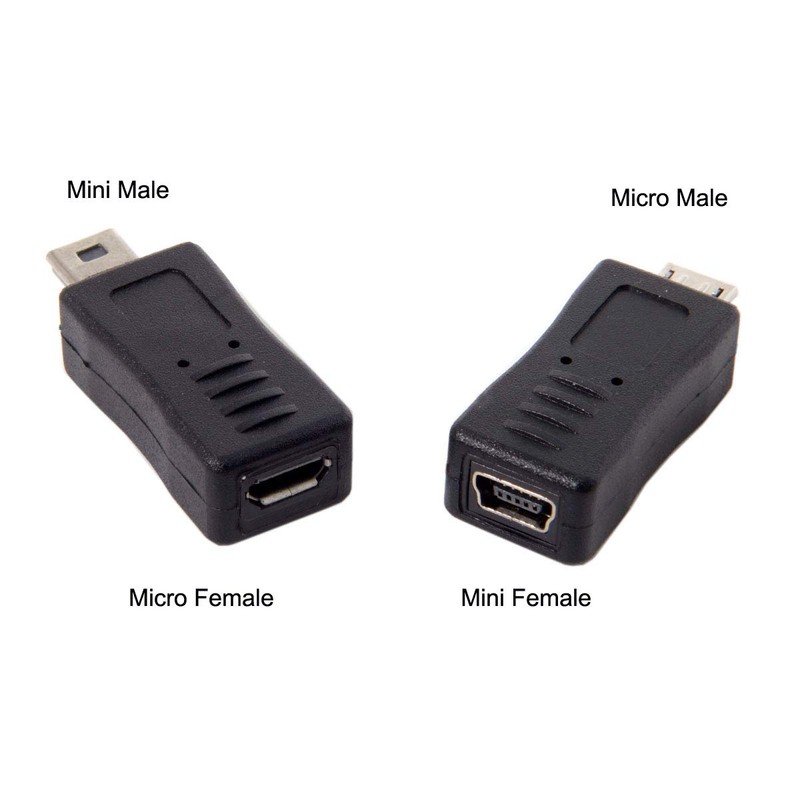 chenyang 2 Pack Mini USB Male/Female to Micro USB Male/Female