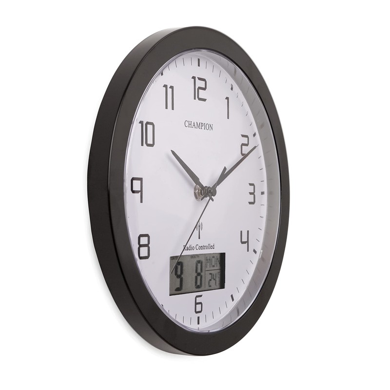 Champion 25cm MSF Radio Controlled Quartz wall clock with inset