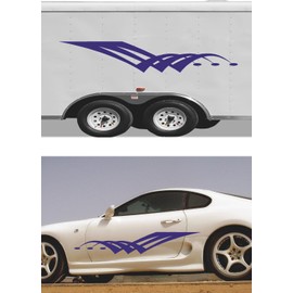 Auto Truck Boat Enclosed Trailer Toy Hauler RV Camper SUV Car Flames Tribal Racing Replacement Graphics Decals Stickers