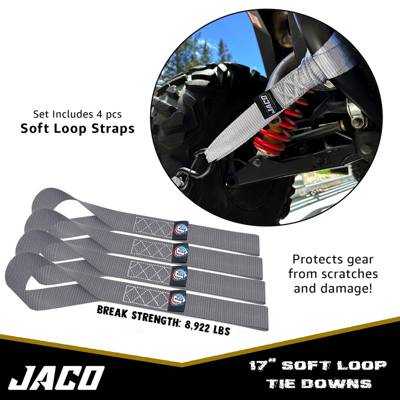 JACO Heavy Duty Ratchet Straps - 1.6 inch x 8
