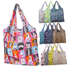 Kisangel Fold Up Shopping Bag 12 Pcs Shopping Bag Tote Bag for Beach Wedding Bag Nylon Grocery Bags Lightweight Tote Handbags Carteras De Mano Para Mujer Fold Miss Polyester Calico