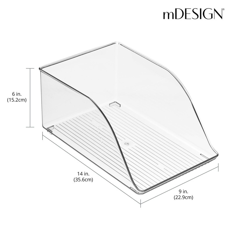 mDesign Small Plastic Water Bottle Stackable Storage Organization Bin with