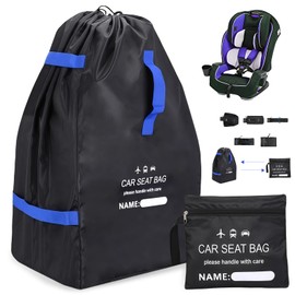 LEKEFETO Transport Bag Child Seat, Gate Check Travel Bag for Air Travel, Child Seat Transport Bag, Transportable Travel Bag, for Prams, Buggies, Child Seat - 85 x 45 x 45 cm - Black + Blue