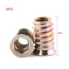 20pcs Threaded Insert Nuts, M10 Zinc Plated Carbon Steel Hex