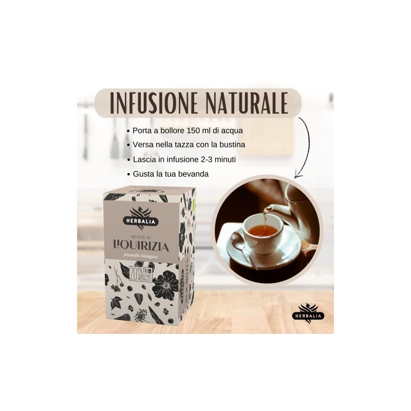 HERBALIA - Licorice Root Infusion in Tea Bags, Licorice Root