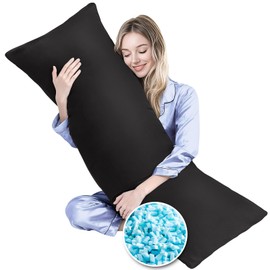 MAGIC ELEPHANT Body Pillow, Memory Foam Body Pillow for Adults, Long Pillow for Bed and Sleeping, Full Long Bed Pillow Insert with Cover (Black, 20x54 Inch)