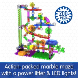 The Learning Journey: Techno Gears Marble Mania - Extreme Glo (200+ pcs) - Glow in The Dark Marble Run for Kids Ages 8-14 Years - Award Winning Toys
