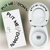 AUEAR, Funny Bathroom Toilet Seat Sticker Decal Reminder Decoration for