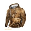 Mens Western Deer Sweatshirt Hunting Cloths Hooded Sweatshirt Men 3D
