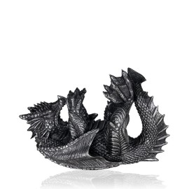 True 10143 Polyresin Dragon Wine Bottle Holder Decorative, Single Wine Bottle Holder, Wine Holder Stand, Wine Bar, Wine Decor, Set of 1, Black
