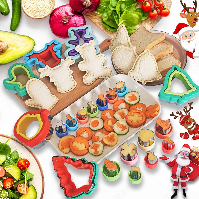 RHAICXANS Cookie Cutters Sandwich Cutter for Children, 20 Pieces Vegetable