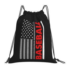 AIMASTZ American Baseball Flag Unisex Drawstring Backpack Bag Sport Gym Swim Travel Sackpack