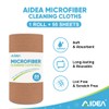 AIDEA Microfiber Cleaning Cloth Roll, 55 Sheets Shop Towels Washable,