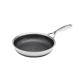 LIVWELL DiamondClad 8-inch Hybrid Nonstick Frying Pan Skillet, Stainless Steel, Dishwasher and Oven Safe, PFOA-free - Silver/Black