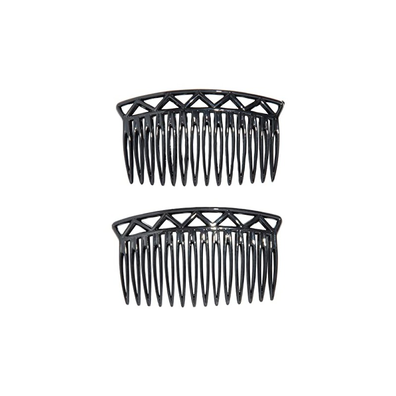 France Luxe Trellis Side Comb Pair, Black