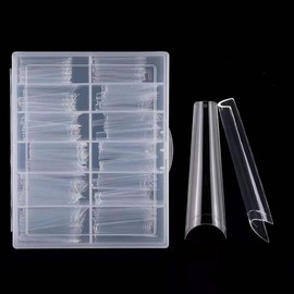 Coffin Nail Tips,Acrylic Nail Tips, French Coffin Ballerina Nail Tips , Clear Ballerina Nail Tips, Half Cover False Nails Fake Nail Tips, YIMART 240pcs/box XXL Extra Long Clear French Nail Tips for Nails Salon and Home DIY, 12 Sizes (Clear With Box)