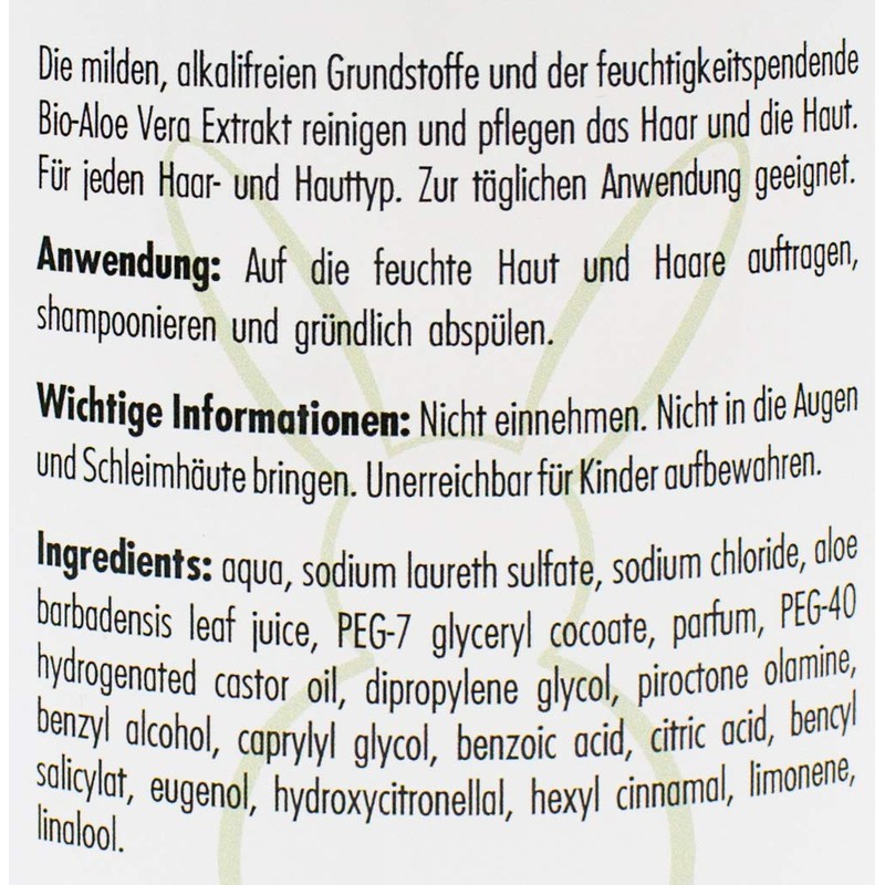 Haslinger Aloe Vera Shower Bath & Shampoo with Aloe Vera