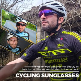SCVCN Cycling Glasses Polarised Sports Sunglasses with 3 Interchangeable Lenses for Men Women Running Golf Hiking Volleyball Tennis Driving Fishing Softball Mountaineering 28