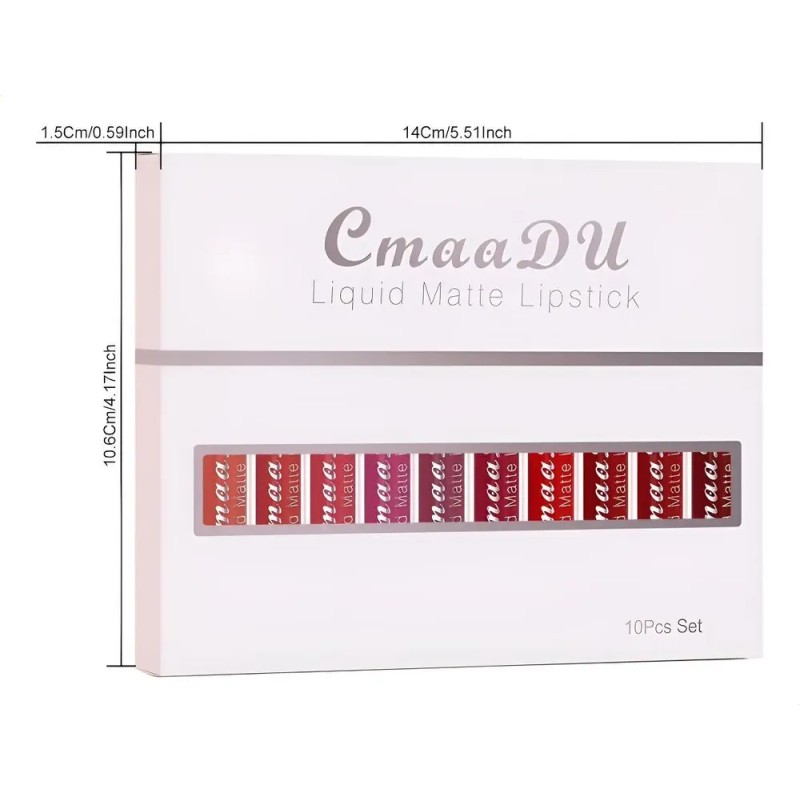 B Set De 10 Labiales Mate Impermeables Z
