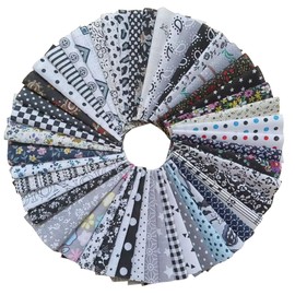 50pcs 10x10 cm Gray Cotton Craft Printed Fabric Bundle Squares Patchwork DIY Handmade Material Set Bundle Home Crafts Sewing Scrapbooking Quilting