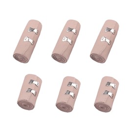 Strehknewen Pack of 6 Elastic Bandages, Compression Bandages, Elastic Bandage with Metal Clips, Medical Fixation Bandage for Knee, Ankle and Wrist, Sports and Injury Accessories