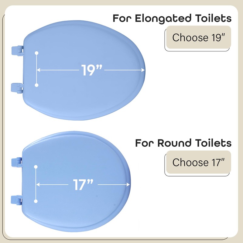 Soft Standard Vinyl Toilet Seat, Light Blue - 17 Inch