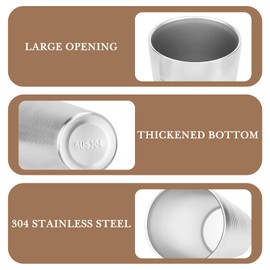 Adorila 4 Pack Stainless Steel Insulated Cup 18.6 oz, Double Wall Tumbler Glasses Stackable, Reusable Metal Drinking Glasses for Home Office Party Coffee (Silver)