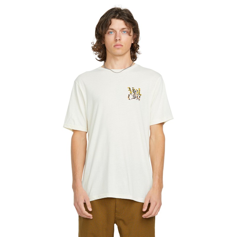 Volcom Men's Eye Warp Short Sleeve Tee, Off White Heather