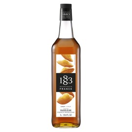 1883 French Madeleine Syrup for Drinks – Premium Flavoring Syrup Made in France, 1 Liter Glass Bottle – Perfect for Coffee, Lattes, Cocktails, and Desserts