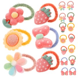 Healeved 20pcs Cute Cartoon Elastic Hair Ties for Girls Adorable Ponytail Holders Comfortable and Skin-friendly Hair Accessories for Toddlers and Boy Girl