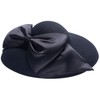 Lawliet Womens Wool Felt Wide Brim Headwear Huge Silk Bow
