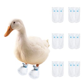 MANON ROSA Duck Shoes for Real Ducks 6-Pair Waterproof & Disposable Booties with Self-Adhesive Bandage for Waterfowl Wound Foot Care Bumblefoot (Waterproof Version,Small)