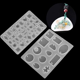 Kit de moldes de resina epoxi de bricolaje, fabricación de moldes de silicona resina de resina resina de epoxi decoración de joyas colgante haciendo moldes de resina accesorios para joyería(2 piezas