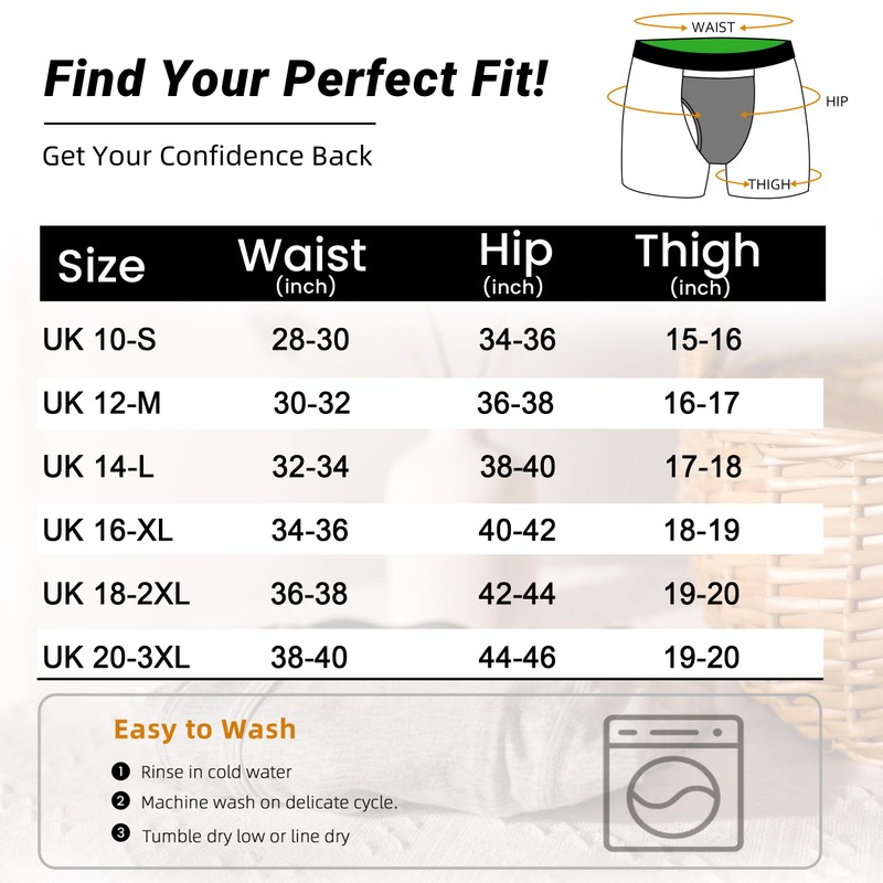 TIICHOO Incontinence Pants for Men 100ml Absorbency Cotton Men's Incontinence