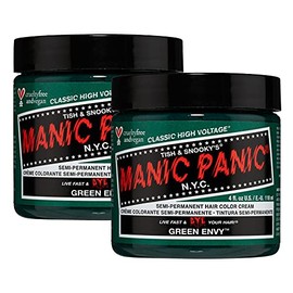 AmazonUsbeauty Manic Panic Crema de color semipermanente para el cabello, Verde (Green Envy), Paquete con 2